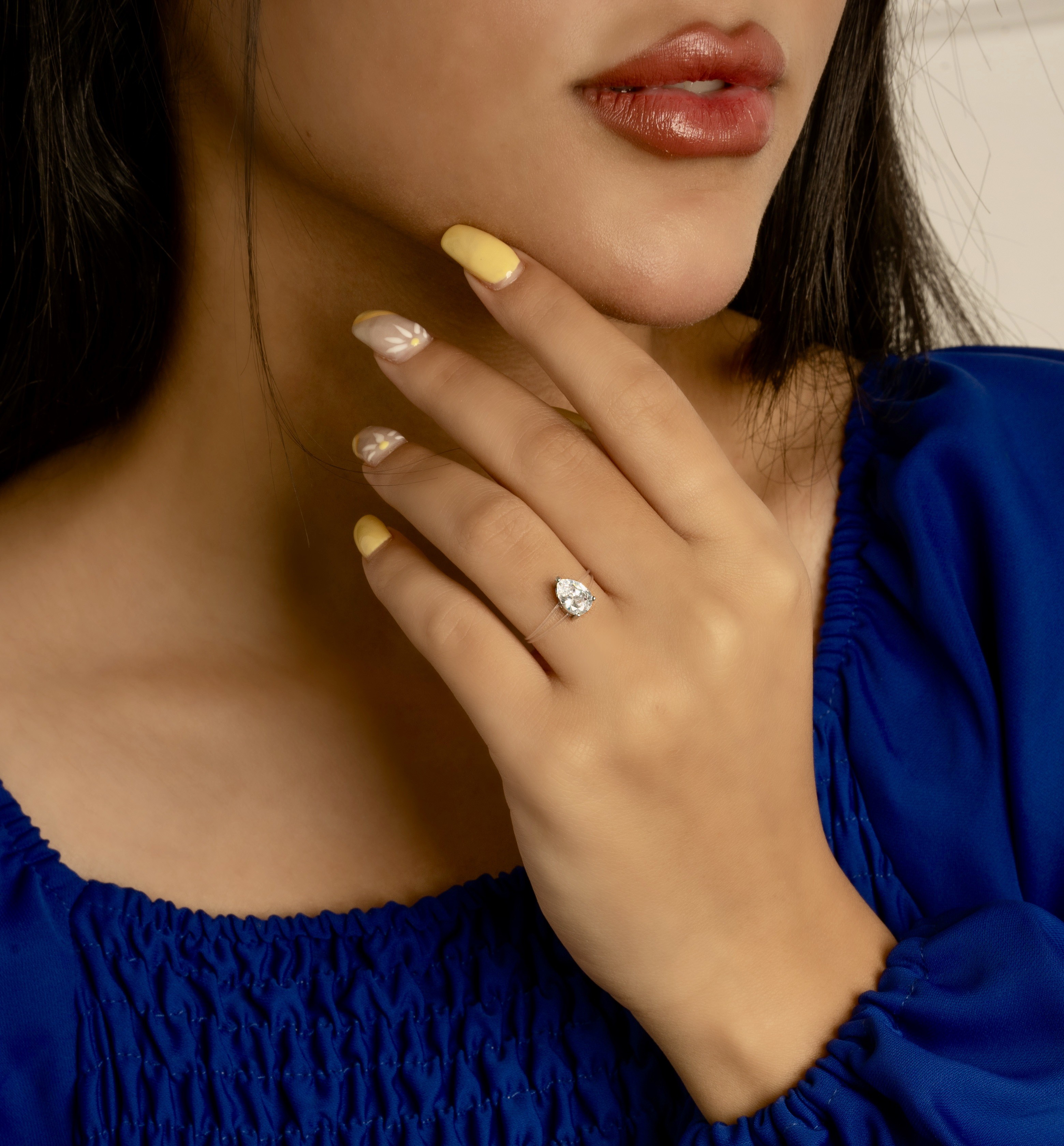 Pear Shaped D (String Ring)